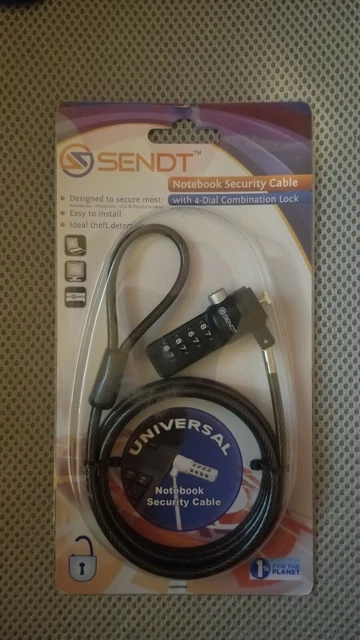 Lucchetto Per Laptop USB Con Cavo In Acciaio – Serratura A 4 Cifre 10.000 Combinazioni, 360° Rotazione, Antifurto Per Portatile
