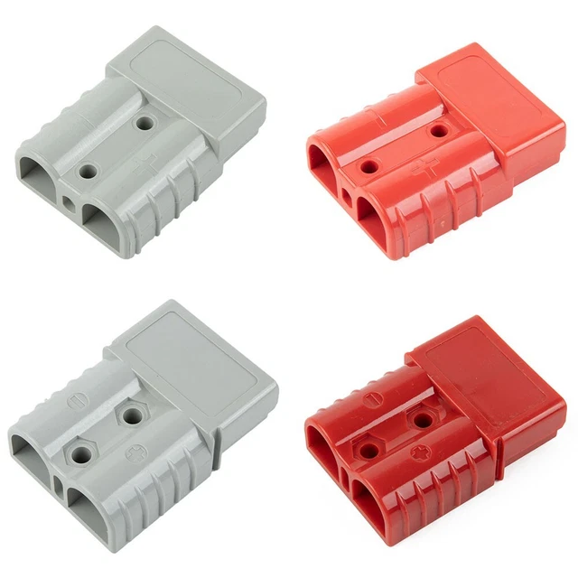 2x For 50/120A 600V , For-ANDERSON PLUG Cable Battery Power Connector Grey/Red