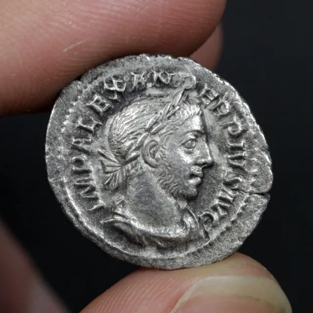 Severus Alexander Silver Denarius Coin Ancient Roman Empire Extremely Fine