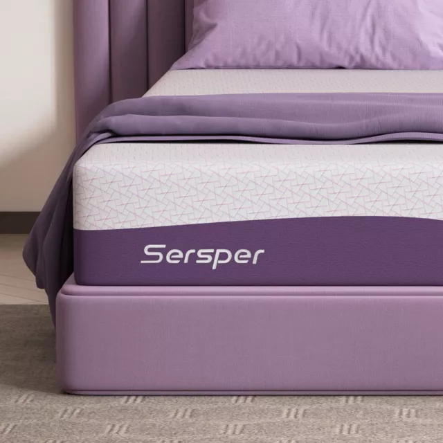 SERSPER 8" 10" 12" 14" Gel Memory Foam Mattress In A Box, Twin Full Queen King