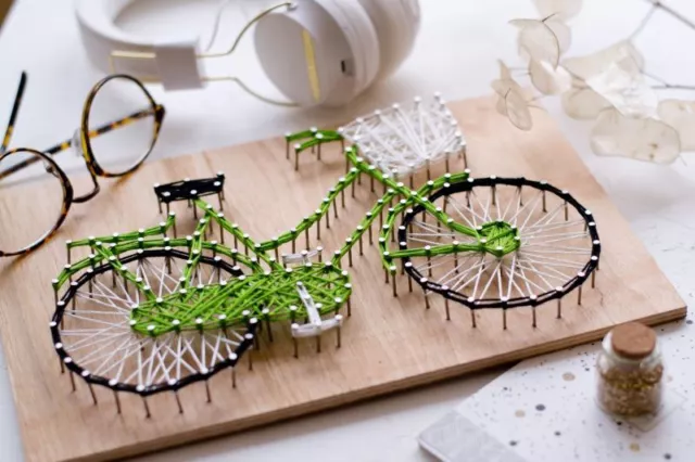 String art kit Bicycle DIY craft kits wooden board String art pattern