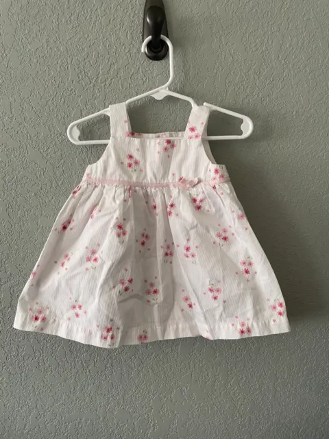 Carters 6 Month Baby Girl White Corduroy Dress Summer Sleeveless Pink Floral