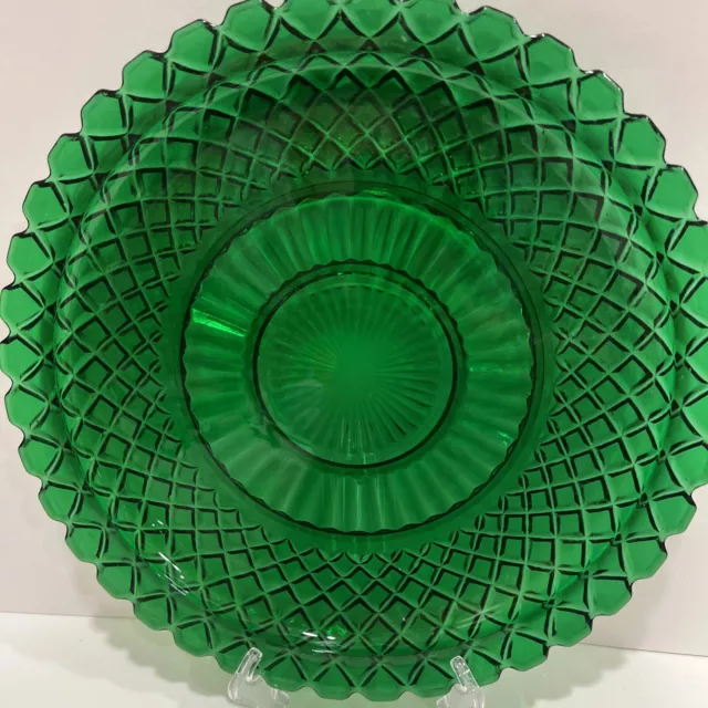 Vintage Anchor Hocking Emerald Green Waterford Plate Serving Platter