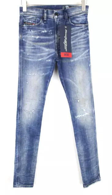 Diesel D-Reeft-T 0870O Herren Jeans W26 Sweat Jogg Skinny Boys Distressed Buntes