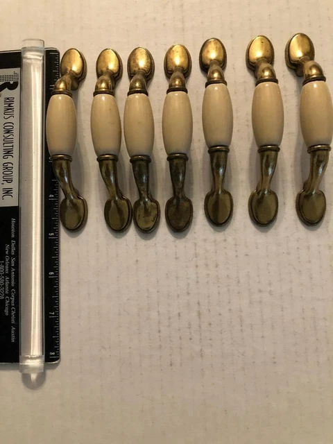 MCM Mid Century Modern Drawer & Cabinet Pulls. 7 total.