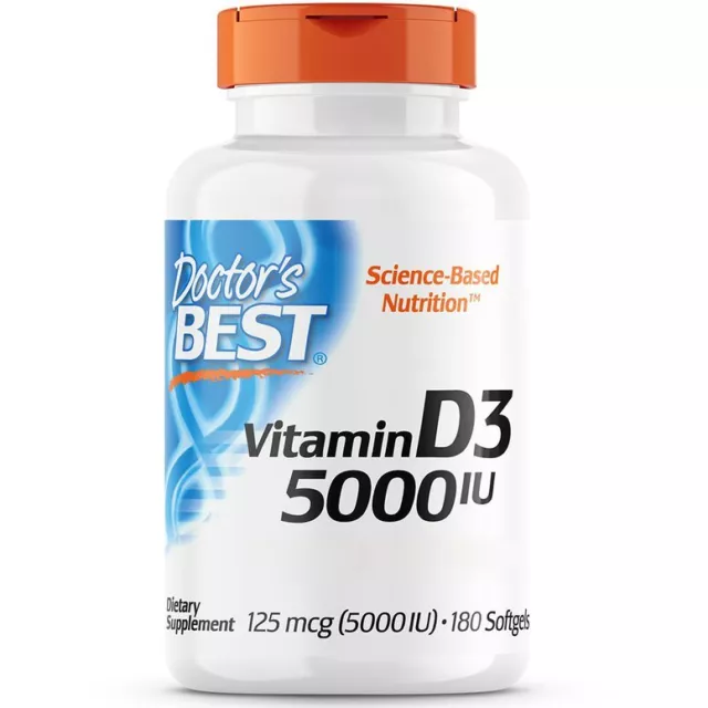 Doctor's Best, Vitamin D3 Depot, 5000IU, 180 Weichkapseln - Blitzversand