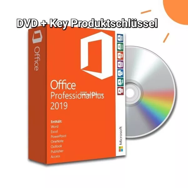 Office 2019 Pro Plus DVD + Key Lizenz NEU Professional  Direkte Aktivierung