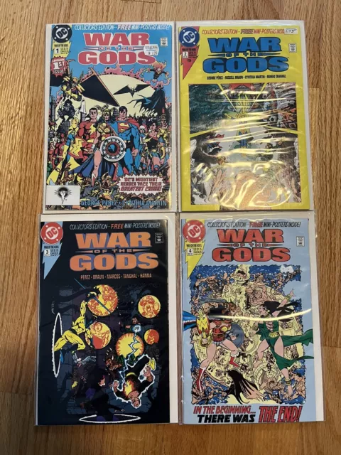 War of the Gods #1 2 3 4 DC 1991 Comic Book Set 1-4 Complete Mini Series Posters