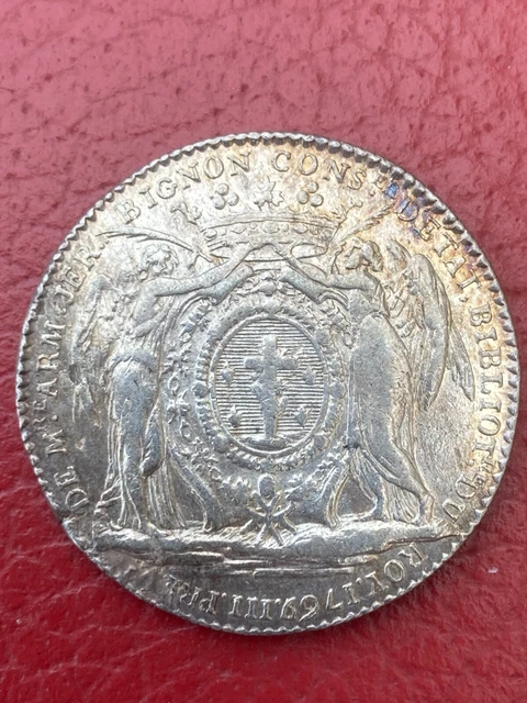 JETON ARGENT LOUIS XV Armand Jérôme Bignon bibliothèque du Roi 1769