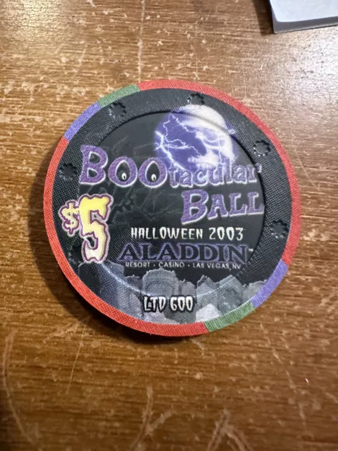 Aladdin Bootacular Ball Halloween 2003  $5 Poker Chip Las Vegas 2