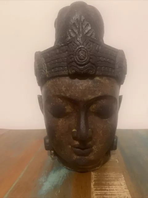 Buddha Head Statue wooden carved.