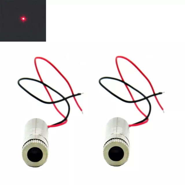 2pcs Focusable 650nm 30mW Dot 12x35mm Red Laser Diode Module 5V w/ Driver-in