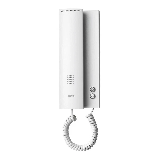 Schneider Electric Ritto Wohntelefon 1763070 - Weiße Gegensprechanlage für klare Kommunikation, ideal für sichere Zugangskontrolle in Wohngebäuden