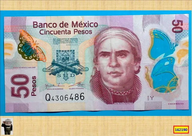 2017 Mexico Circulated 50 Pesos Polymer Banknote. 162190