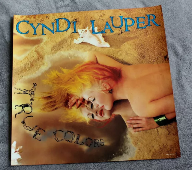 Cyndi Lauper True Colors 1986 CBS Records PROMO Music Poster #B 40313 VGEX C7