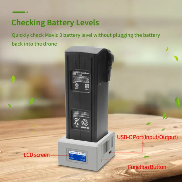 For DJI MAVIC 3/PRO Drone USB Fast Battery Charger Single-Way Charging Base