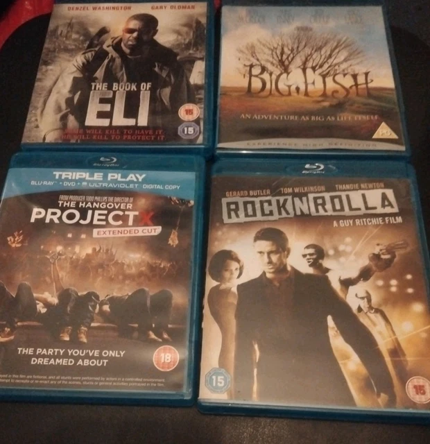 4×BLURAYS: BOOK OF Eli, Big Fish, Rock N Rolla, Project X, 4 great ...
