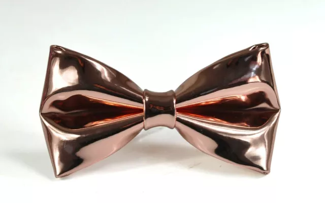 Rose Gold Shining Faux Leather Bow tie Bowtie for Men / Youth / Boy / Baby