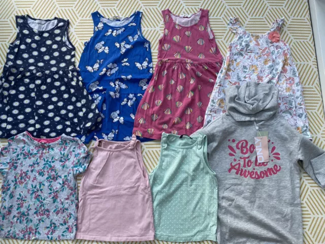 Girls 5-6 Summer Bundle dresses T-shirts New Hoodie Joules And Mixed