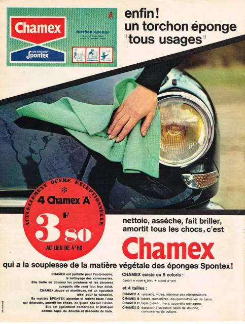 PUBLICITE ADVERTISING 055 1966 SPONTEX éponge spéciale vaisselle