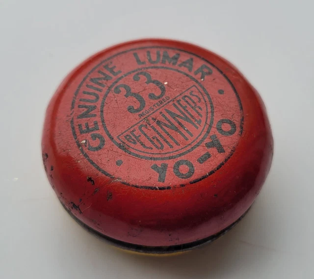 LUMAR 33 Genuine Beginners Yoyo - Retro Vintage Metal Red Yelllow *No string*