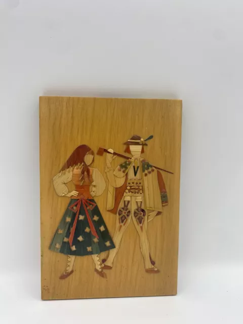 Vintage Polish Folk Art Straw Art Wall Plaque