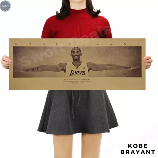 Retro Kraft Paper Poster -Kobe Bryant - for Room Home Wall Decor Lakers