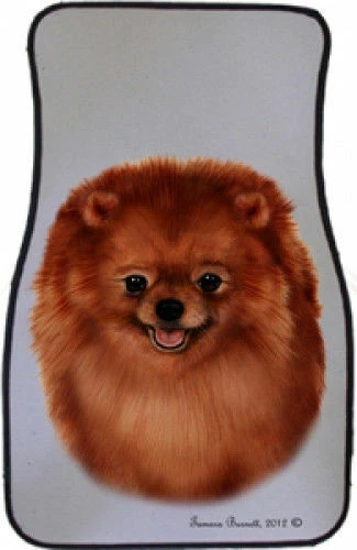 Red Pomeranian Car Floor Mats Pair (TB) 36013