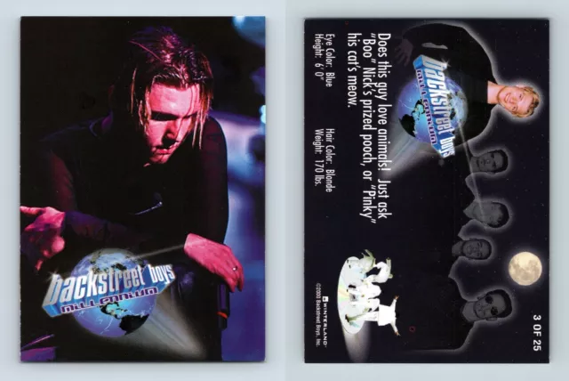 Backstreet Boys Black &  Blue #3/25 Millennium 2000 Winterland Trading Card