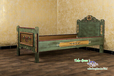Voglauer Anno 1800 Old Green Coloured Cottage Bed Single Bed Bedroom 90x200 3