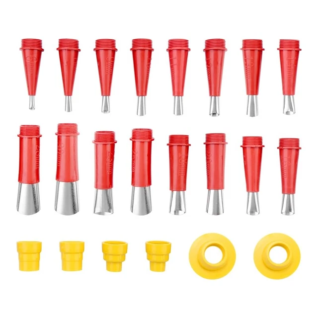 22 Pezzi nel Acciaio Applicatore per Ugelli per Mastice per Finitura C E6U8