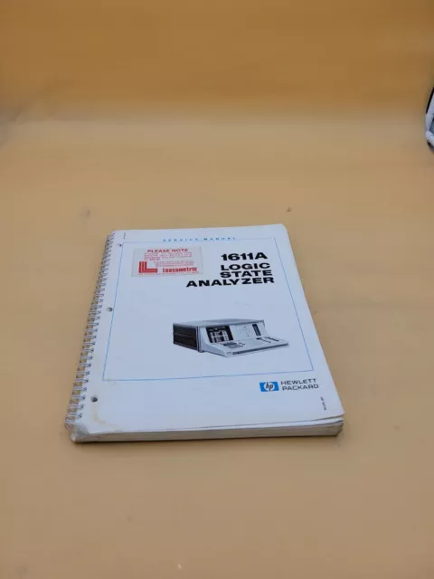 Hewlett Packard 1611A Logic State Analyzer Service Shop Repair Guide Manual