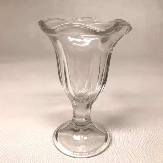 Clear Glass Fluted Ice Cream Bowl Sundae Sherbet Footed