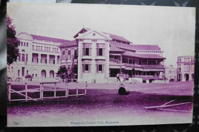 CPA Asie Asia Singapour Singapore Cricket Club Padang Hôtel de l'Europe 1910