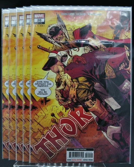 Thor #20 2nd Printing Lot of 5 Copies 1st App of God of Hammers 2022 Marvel NM