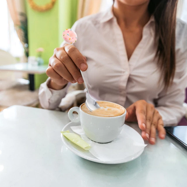 Forchetta ciambella Bellissimo Cucchiaio da Cocktail Mescolare Cena Tè Ghiacciato Bambino Caffè