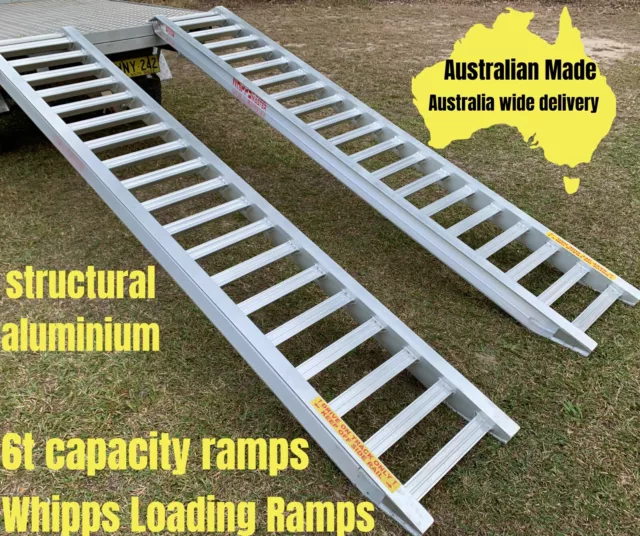 Excavator Ramps 6 tonne capacity 3.6 metres x 550mm track width