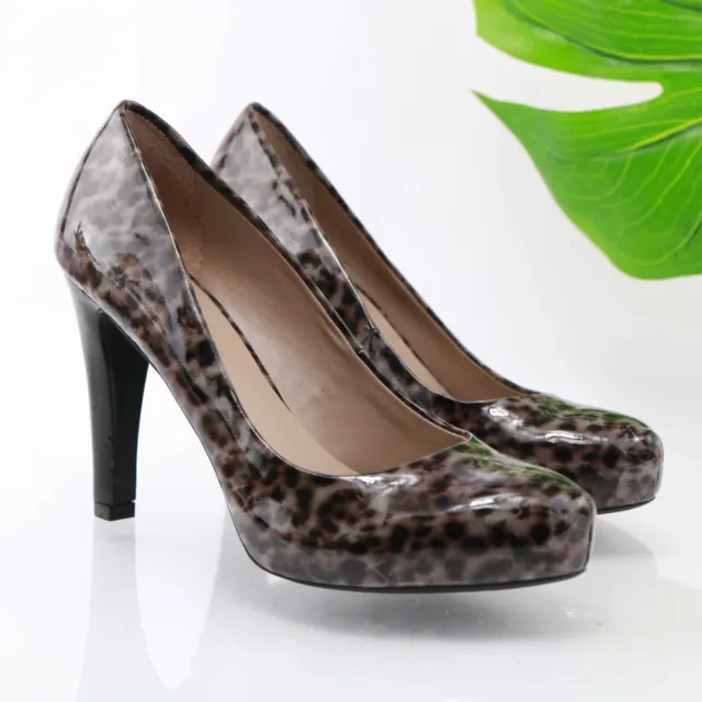 Franco Sarto Women's Cicero Platform Pump Size 8.5 Leopard Patent Block Heel