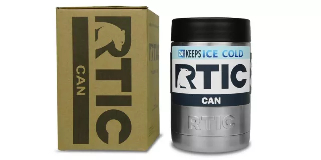 RTIC Can Cooler 12oz, Koozie Vacuum Insulated - Stainless Steel Design