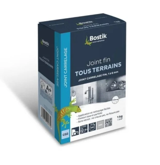 Joint fin gris de 1 à 6 mm pour carrelage poudre 1kg BOSTIK