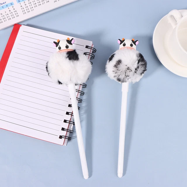 1 Piece Cute Plush Cow Gel Pen Creative Press Office School Supplies Statione G^ 2