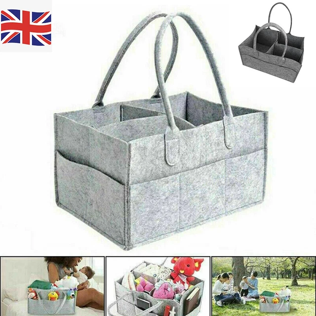 Baby Diaper Organizer Storage Box Caddy Felt Changing Nappy Kids Carrier Bag UK