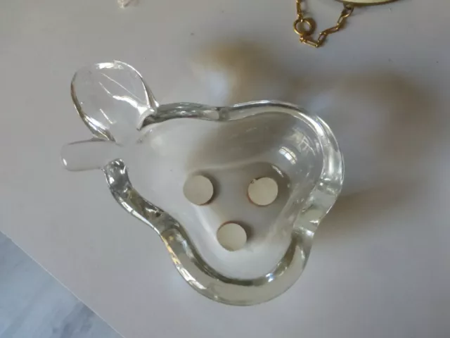 ANCIEN VIDE POCHE " POIRE " EN CRISTAL signé cristal de VANNES