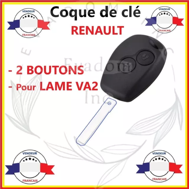 JONGO - Coque de Clé sans Lame Compatible avec Renault Clio 3, Twingo 2,  Master 3, Kangoo 2, Trafic & Modus