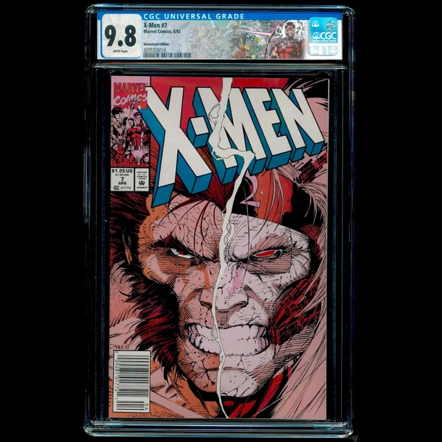 X-Men #7 Cgc 9.8 Newsstand Omega Red Wolverine Jim Lee Cover  Custom Label