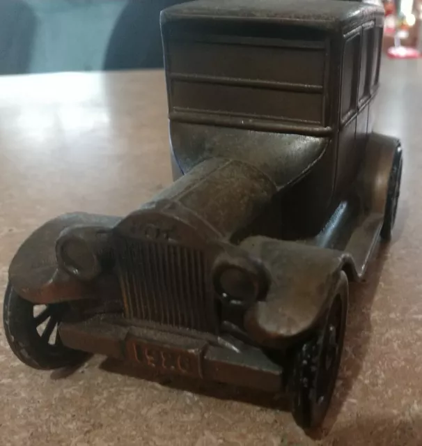 Vintage 1926 Ford Model T Bronze Antique Auto Coin Bank Banthrico