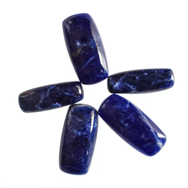 Cabochon rettangolare con pietra preziosa sciolta naturale di sodalite...