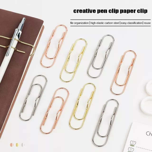 Multi-Purpose Paper Clips Paper Fix Clips Pen Clips Notebook Pin Document Cli7H 2