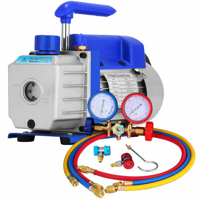 2-stufig Vakuumpumpe 284 l/min 10CFM Unterdruckpumpe Klimaanlage Vacuumpumpe 