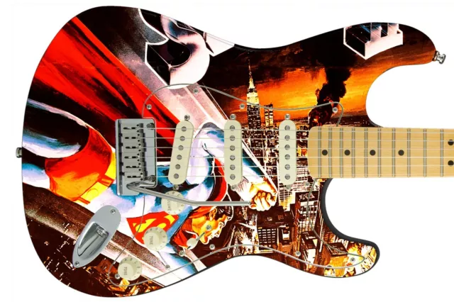 Guitar Skin Axe Wrap Sunset Superman II Vintage Vibe Poster Right Electric 218